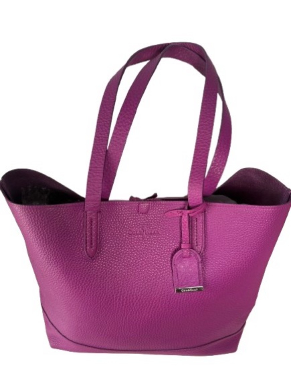 Cole Haan Pebbled Leather Tote in Bright Purple